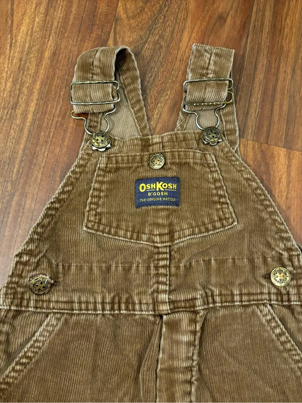 Osh Kosh B’Gosh light brown vintage corduroy overalls